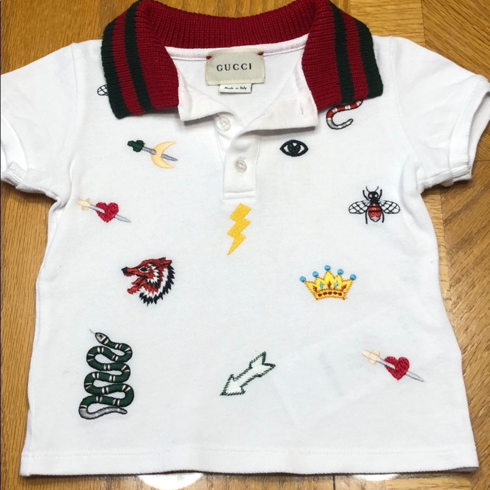 GUCCI Baby Embroidered Polo Shirt
